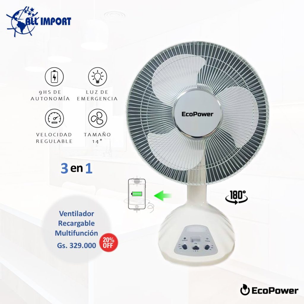 VENTILADOR RECARGABLE - ALL Import