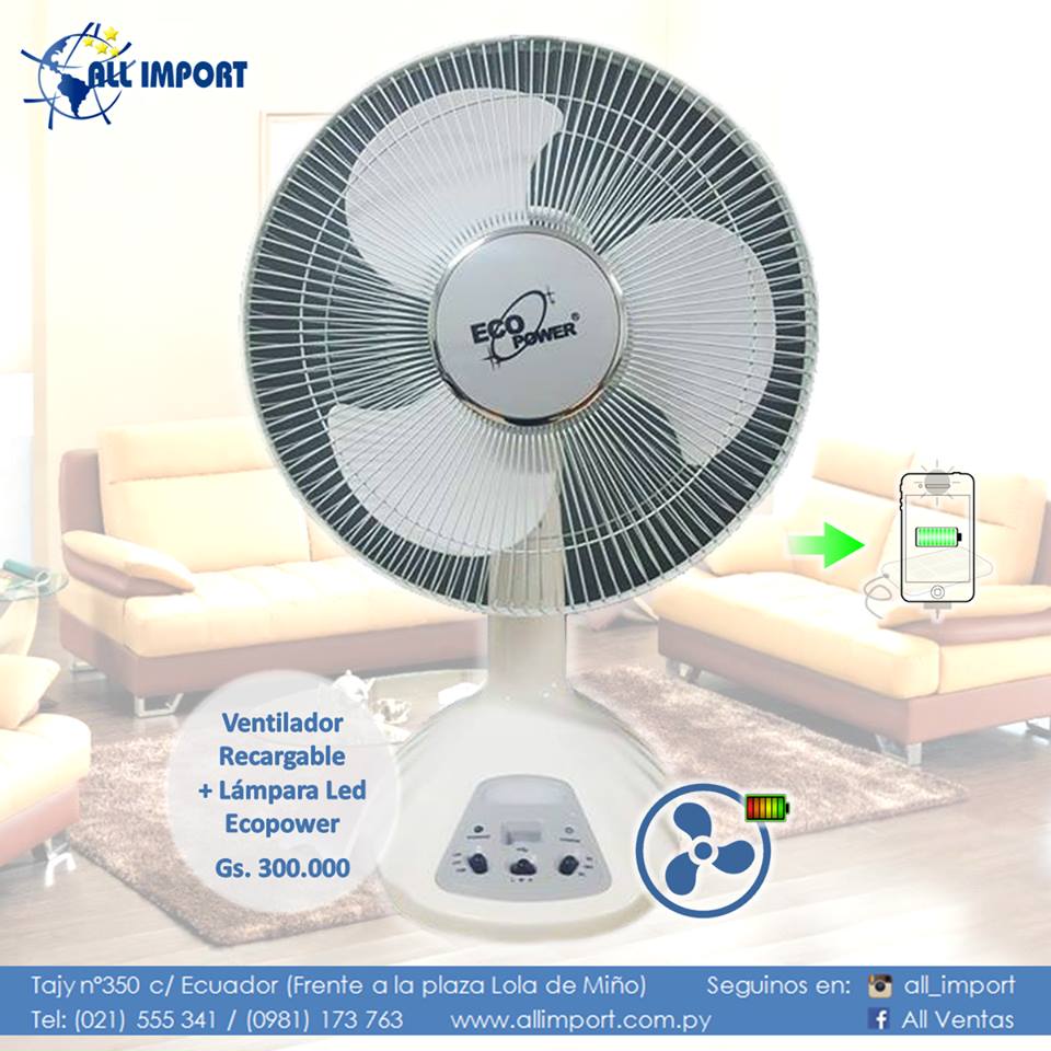 VENTILADOR RECARGABLE - ALL Import