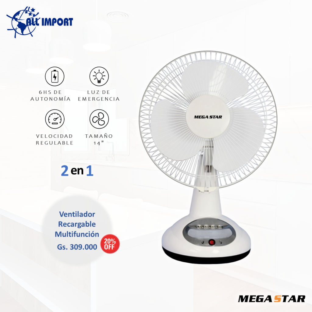 VENTILADOR RECARGABLE - ALL Import