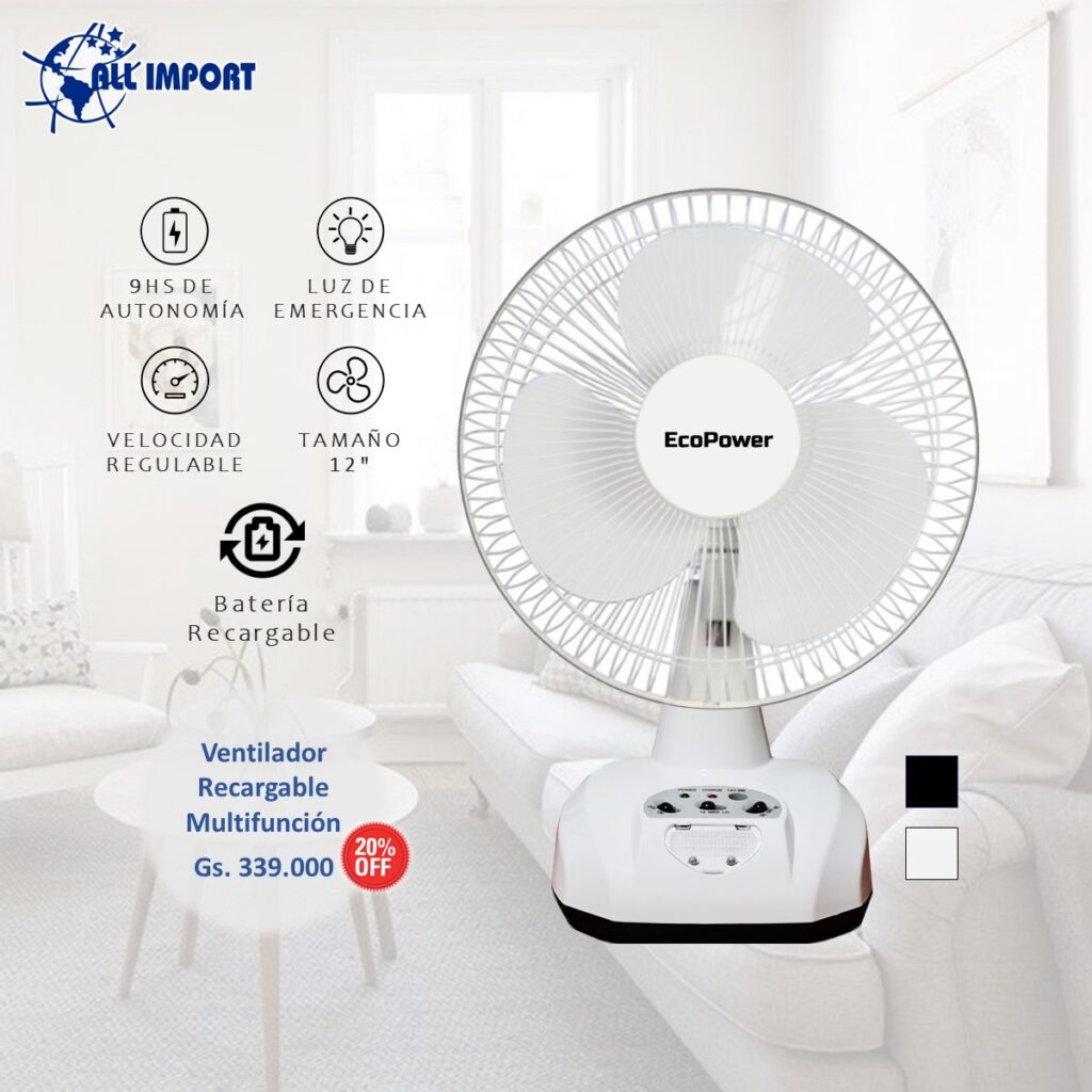 VENTILADOR RECARGABLE - ALL Import